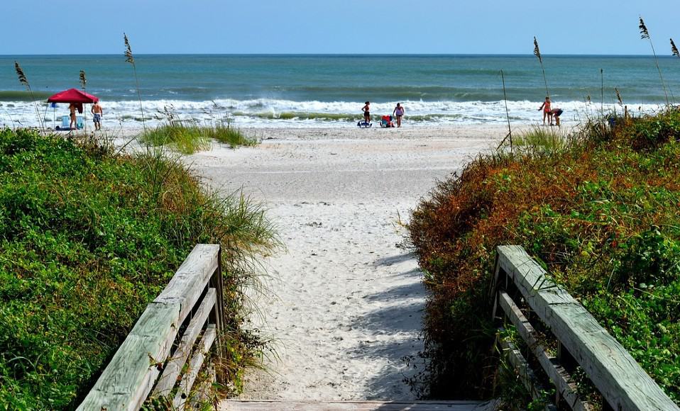 uncrowded beach near safest place to live in florida